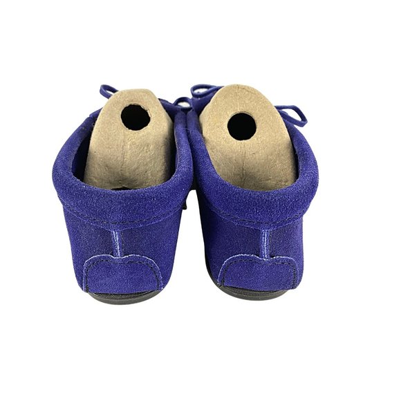 Minnetonka Blue Suede Kilty Moccasins - Picture 5 of 10